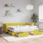 vidaXL Sofá cama nido con cajones terciopelo amarillo 80x200 cm vidaXL Sofá cama nido con cajones terciopelo amarillo 80x200 cm