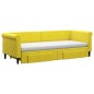 vidaXL Sofá cama nido con cajones terciopelo amarillo 80x200 cm vidaXL Sofá cama nido con cajones terciopelo amarillo 80x200 cm
