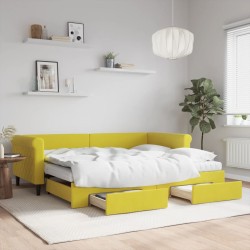 vidaXL Sofá cama nido con cajones terciopelo amarillo 90x200 cm