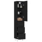 vidaXL Aparador de madera contrachapada negro 34,5x34x180 cm vidaXL Aparador de madera contrachapada negro 34,5x34x180 cm