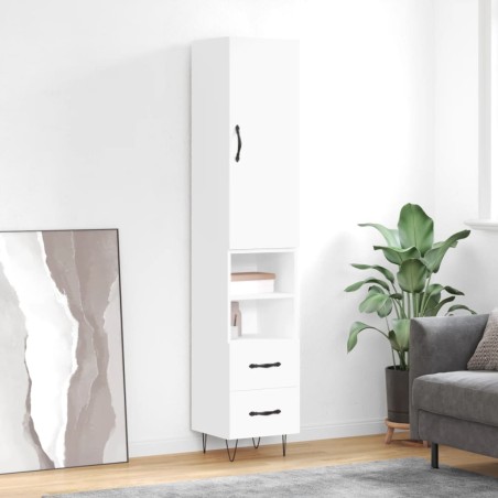 vidaXL Aparador alto madera de ingeniería blanco 34,5x34x180 cm