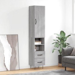 vidaXL Aparador alto madera contrachapada gris Sonoma 34,5x34x180 cm