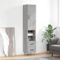 vidaXL Aparador alto madera contrachapada gris Sonoma 34,5x34x180 cm vidaXL Aparador alto madera contrachapada gris Sonoma 34,5x34x180 cm
