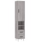 vidaXL Aparador alto madera contrachapada gris Sonoma 34,5x34x180 cm vidaXL Aparador alto madera contrachapada gris Sonoma 34,5x34x180 cm