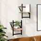 vidaXL Estantes de pared con barras 2 uds roble Sonoma 20x25x30 cm vidaXL Estantes de pared con barras 2 uds roble Sonoma 20x25x30 cm