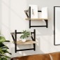 vidaXL Estantes de pared con barras 2 uds roble Sonoma 30x25x30 cm vidaXL Estantes de pared con barras 2 uds roble Sonoma 30x25x30 cm