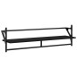 vidaXL Estantes de pared con barras 2 unidades negro 100x25x30 cm vidaXL Estantes de pared con barras 2 unidades negro 100x25x30 cm