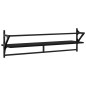 vidaXL Estantes de pared con barras 2 unidades negro 100x25x30 cm vidaXL Estantes de pared con barras 2 unidades negro 100x25x30 cm