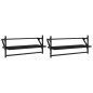 vidaXL Estantes de pared con barras 2 unidades negro 65x25x30 cm vidaXL Estantes de pared con barras 2 unidades negro 65x25x30 cm