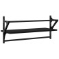 vidaXL Estantes de pared con barras 2 unidades negro 65x25x30 cm vidaXL Estantes de pared con barras 2 unidades negro 65x25x30 cm