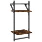 vidaXL Estantes pared 2 niveles barras 2 uds roble ahumado 30x25x65 cm