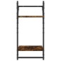vidaXL Estantes pared 2 niveles barras 2 uds roble ahumado 30x25x65 cm
