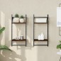vidaXL Estantes pared 2 niveles barras 2 uds roble marrón 30x25x65 cm vidaXL Estantes pared 2 niveles barras 2 uds roble marrón 30x25x65 cm