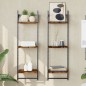 vidaXL Estantes pared 3 niveles barras 2 uds roble ahumado 30x25x100cm vidaXL Estantes pared 3 niveles barras 2 uds roble ahumado 30x25x100cm