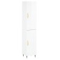 vidaXL Aparador alto madera contrachapada blanco brillo 34,5x34x180 cm