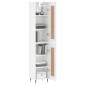 vidaXL Aparador alto madera contrachapada blanco brillo 34,5x34x180 cm