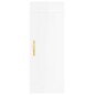vidaXL Aparador alto madera contrachapada blanco brillo 34,5x34x180 cm