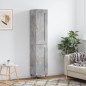 vidaXL Aparador de madera contrachapada gris hormigón 34,5x34x180 cm vidaXL Aparador de madera contrachapada gris hormigón 34,5x34x180 cm
