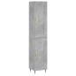 vidaXL Aparador de madera contrachapada gris hormigón 34,5x34x180 cm vidaXL Aparador de madera contrachapada gris hormigón 34,5x34x180 cm