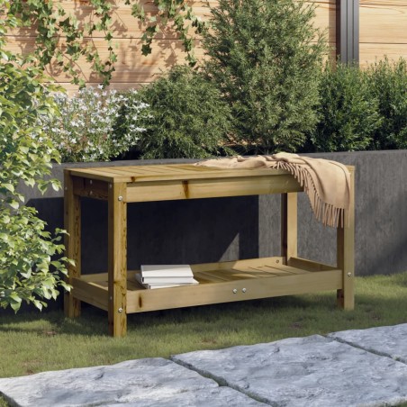 vidaXL Banco de jardín de madera maciza de pino 82,5x35x45 cm