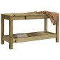vidaXL Banco de jardín de madera maciza de pino 82,5x35x45 cm