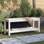 vidaXL Banco de jardín madera maciza de pino blanco 108x35x45 cm