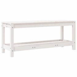 vidaXL Banco de jardín madera maciza de pino blanco 108x35x45 cm