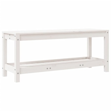 vidaXL Banco de jardín madera maciza de pino blanco 108x35x45 cm
