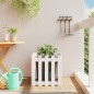 vidaXL Jardinera diseño de valla madera maciza pino blanca 50x50x50 cm vidaXL Jardinera diseño de valla madera maciza pino blanca 50x50x50 cm