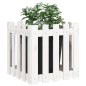 vidaXL Jardinera diseño de valla madera maciza pino blanca 50x50x50 cm vidaXL Jardinera diseño de valla madera maciza pino blanca 50x50x50 cm