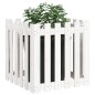 vidaXL Jardinera diseño de valla madera maciza pino blanca 60x60x60 cm