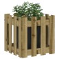 vidaXL Jardinera diseño de valla madera de pino impregnada 40x40x40 cm vidaXL Jardinera diseño de valla madera de pino impregnada 40x40x40 cm