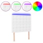 vidaXL Cabecero con luces LED cuero sintético blanco 100x5x118/128 cm vidaXL Cabecero con luces LED cuero sintético blanco 100x5x118/128 cm