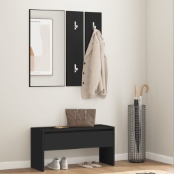 vidaXL Juego de muebles de recibidor madera de ingeniería negro