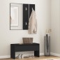 vidaXL Juego de muebles de recibidor madera de ingeniería negro vidaXL Juego de muebles de recibidor madera de ingeniería negro