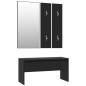 vidaXL Juego de muebles de recibidor madera de ingeniería negro vidaXL Juego de muebles de recibidor madera de ingeniería negro