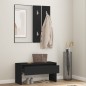 vidaXL Juego de muebles de recibidor madera de ingeniería negro vidaXL Juego de muebles de recibidor madera de ingeniería negro