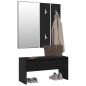 vidaXL Juego de muebles de recibidor madera de ingeniería negro vidaXL Juego de muebles de recibidor madera de ingeniería negro