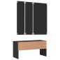 vidaXL Juego de muebles de recibidor madera de ingeniería negro vidaXL Juego de muebles de recibidor madera de ingeniería negro