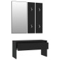 vidaXL Juego de muebles de recibidor madera de ingeniería negro vidaXL Juego de muebles de recibidor madera de ingeniería negro