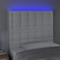 vidaXL Cabecero con luces LED cuero sintético blanco 100x5x118/128 cm vidaXL Cabecero con luces LED cuero sintético blanco 100x5x118/128 cm
