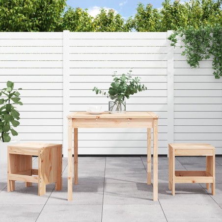 vidaXL Mesa y sillas de jardín 3 piezas madera maciza de pino