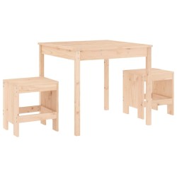 vidaXL Mesa y sillas de jardín 3 piezas madera maciza de pino