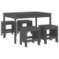 vidaXL Juego de comedor de jardín 5 piezas madera maciza pino gris