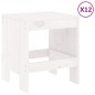 vidaXL Juego de comedor de jardín 13 piezas madera maciza pino blanco