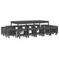vidaXL Juego de comedor de jardín 17 piezas madera maciza pino gris vidaXL Juego de comedor de jardín 17 piezas madera maciza pino gris