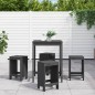 vidaXL Set de mesa y taburetes altos jardín 5 piezas madera pino gris vidaXL Set de mesa y taburetes altos jardín 5 piezas madera pino gris