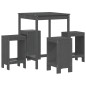 vidaXL Set de mesa y taburetes altos jardín 5 piezas madera pino gris vidaXL Set de mesa y taburetes altos jardín 5 piezas madera pino gris