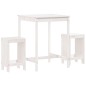 vidaXL Set de mesa y taburetes altos jardín 3 pzas madera pino blanco vidaXL Set de mesa y taburetes altos jardín 3 pzas madera pino blanco