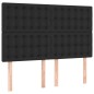 vidaXL Cabecero con luces LED cuero sintético negro 144x5x118/128 cm vidaXL Cabecero con luces LED cuero sintético negro 144x5x118/128 cm